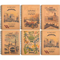 Від 5 шт. Книжка записна B6 "KRAFT" 96арк., чисті з перф., спіраль  купити дешево оптом в інтернет-магазині