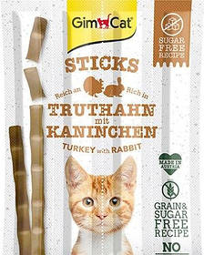 Gimсat Sticks м'ясні палички для кішок ІНДІЯ І КРОЛІК, 4 шт.