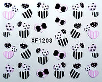 Слайдер дизайн, водные наклейки на ногти для маникюра XF (YZW) 1203