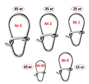 Застібка "Американка" №0, 10шт, Корея. Вертлюги застібки для риболовлі