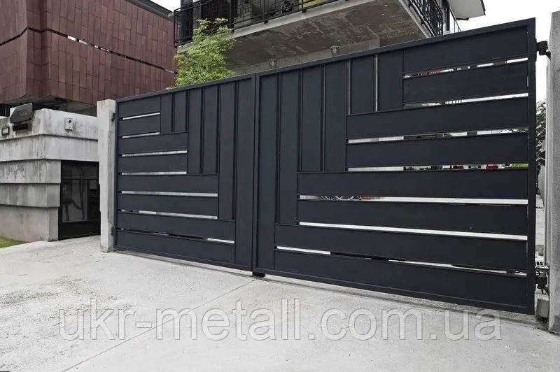 Ворота в стилі Лофт відкатні та розстібні, фото 1