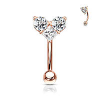 Жіноча сережка для пірсингу брови Spikes ESC16-RDC із сталі з сердечком