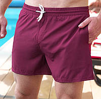 Купальные шорты мужские пляжные плавательные летние Povedov бордовые Турция. Живое фото