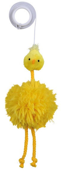 Trixie TX-45561 Курча з дзвіночком на гумці-іграшка для котів 