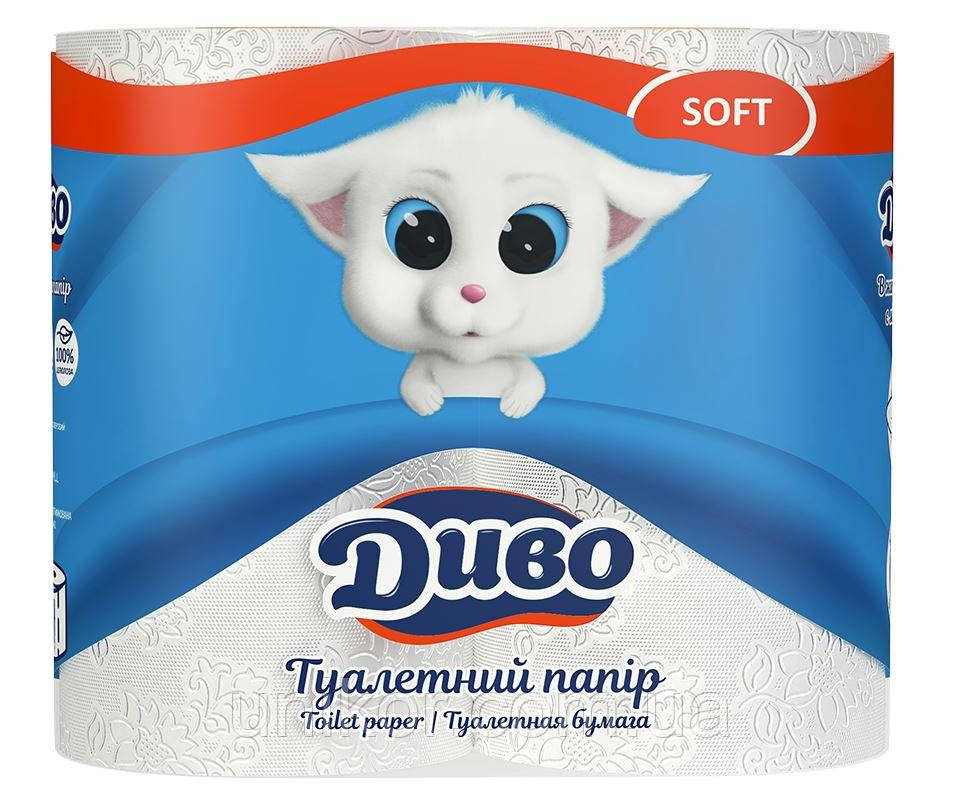 Туалетний папір "Диво Soft, 2-х шарова целюлоза, Обухів