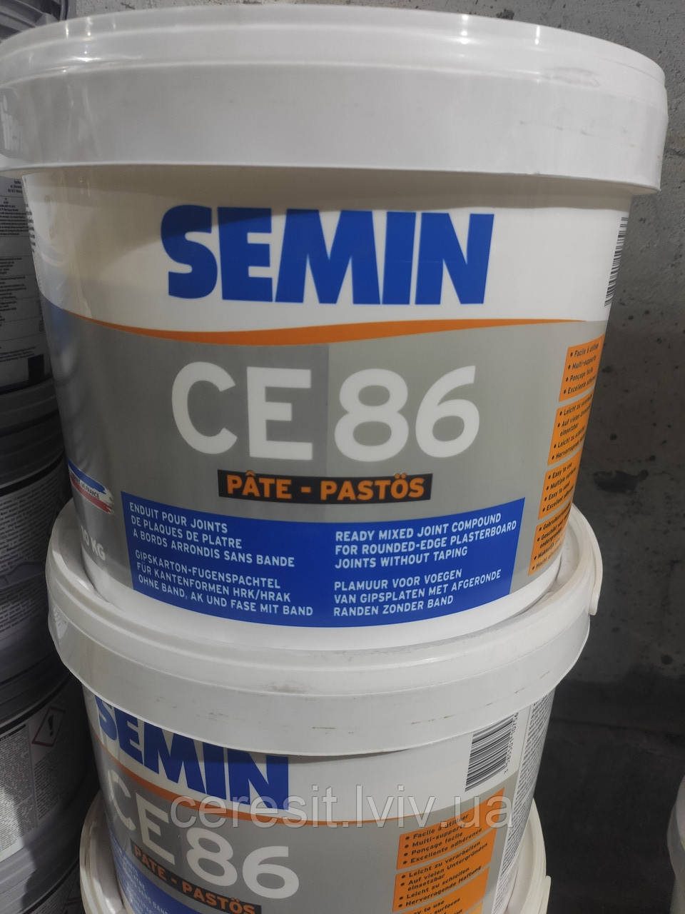 Шпаклівка тріщиностійка готова Semin CE-86 pate-pastos 10 кг . (Франція) Кращий аналог ніж Уніфлот