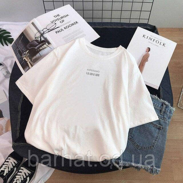 Стильна жіноча футболка в стилі oversize з патріотичним принтом