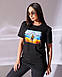 Модна жіноча патріотична футболка, трикотаж бавовняного кольору у кольорах, фото 2