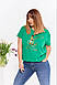 Жіноча бавовняна футболка великого розміру із зав'язкою внизу/4 кольори, фото 5