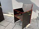 Обідній комплект меблів із техноротангу Korfu XXL Cube style коричневий, фото 9