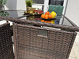 Обідній комплект меблів із техноротангу Korfu XXL Cube style коричневий, фото 8