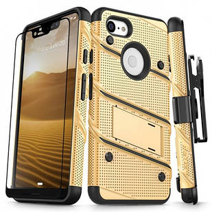 Протиударний чохол Zizo Bolt Series Gold Black з кліпсою для Pixel 3 XL
