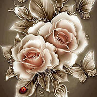 Алмазная живопись на подрамнику Карамельные розы DMF-185 (40 х 40 см) ТМ Алмазная мозаика