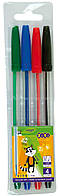 Набір із 4-х кулькових ручок, 4 кол., за 4шт.в упаковке (ZB.2010)