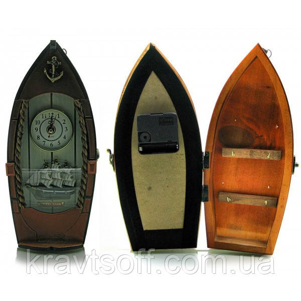 Ключница с часами Лодка (29х14х8 см) (18944): продажа, цена в