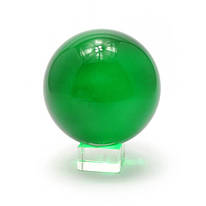 Куля кришталева на підставці зелена (11 см) (28851)