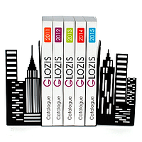 Подпорка для книг, органайзер для книг, держатель-книга Glozis City G-026 30х20 см, подарок на др