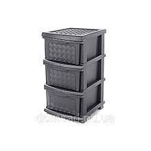 Комод R-Plastic "Компакт Плюс" 3 яруси 34*40*66см сірий Комод R-Plastic "Компакт Плюс" 3 яруси 34*40*66см сірий