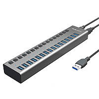 USB hub Acasis H716 с блоком питания (Серебристый)