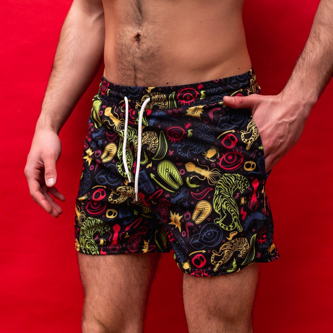 Купальні шорти чоловічі пляжні літні плавальні Povedov Tigr Туреччина. Живе фото, фото 1