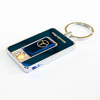 Электронная юсб зажигалка, Mercedes (Art - 811) Синяя электрозажигалка спиральная, отличный подарок (NT)