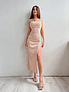 Облягаюча сукня з відкритою спиною та шнурівкою без рукавів довга з глибоким розрізом (р. S, M) 66py2878Е, фото 2