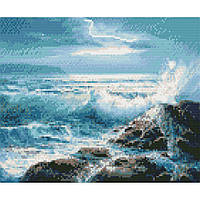Алмазна мозаїка HX035 Хвилі моря 30х40см Strateg на підрамнику у подарунковій упаковці M_9534