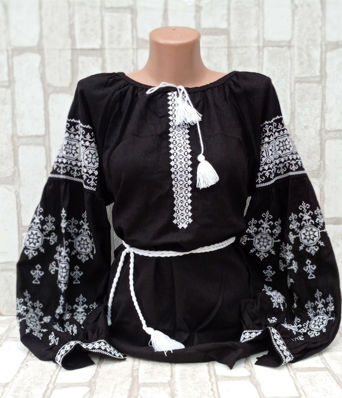 Жіноча блузка з вишивкою "Власта", натуральний льон, 40-62 р-ри