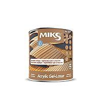 Акриловая гель-лазурь Miks color орех, краска для дерева 0.8л