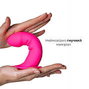 Дилдо з присоскою Adrien Lastic Hitsens 2 Pink, відмінно для страпона, макс діаметр 4 см, довжина 16,7см, фото 3