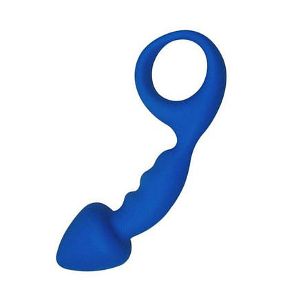 Анальна пробка Adrien Lastic Budy Blue із стимулюючою ніжкою, макс. діаметр 2,5 см, фото 2