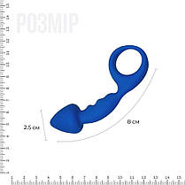 Анальна пробка Adrien Lastic Budy Blue із стимулюючою ніжкою, макс. діаметр 2,5 см, фото 3