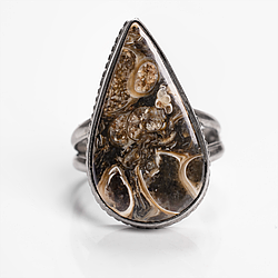 Черепахова яшма Turtella Jasper срібне кільце, 3109КЦЯ