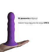 Дилдо з вібрацією Adrien Lastic Hitsens 3 Purple, відмінно для страпона, діаметр 4 см, довжина 18,2см, фото 2