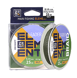 Шок-лідер / повідковий матеріал Zeox Element Leader Braid 25м 0.25мм (болотний)