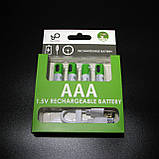 Батарейка акумулятор AAA (R03, LR03) USB Type-C 750 mWh 1,5V Li-ion Smartoools 4 шт., фото 2