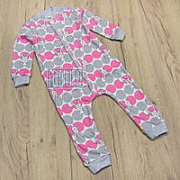 92 (86) 1-1,5 года детский трикотажный спальный человечек сдельная пижама слип комбинезон для сна 8104 РЗВ