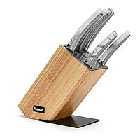 Набор из 5-ти ножей "Arne" 22.5х10.5х35см из нержавеющей стали в деревянной подставке Fissman