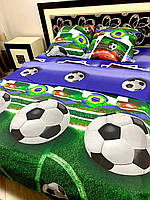 Дитяча постільна білизна полуторна/Комплект постільної білизни для хлопчика/Постельна білизна з м'ячами