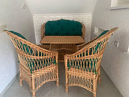Дачна плетені меблі з лози | комплект меблів з лози | крісла диван і стіл від виробника