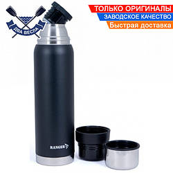 Питний термос з нержавіючої сталі Expert 0,9L для риболовлі термос для чаю металевий термос для кави сталь+харчовий пластик Чорний