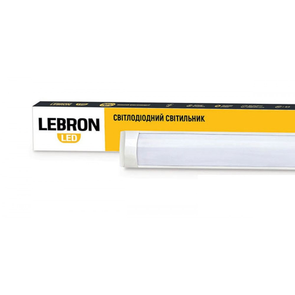 Світлодіодний світильник 36W лінійний Lebron IP20 LED L-Т8-LP 1200мм 4000K 2700Lm кут 140 °