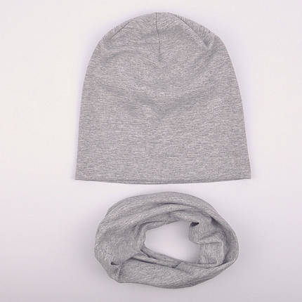 Комплект шапка з хомутом сірий, фото 1