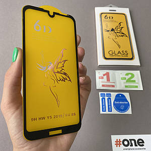 Захисне скло для Huawei Y5 2019 6D HQ скло на екран телефону хуавей у5 2019 чорне EGR