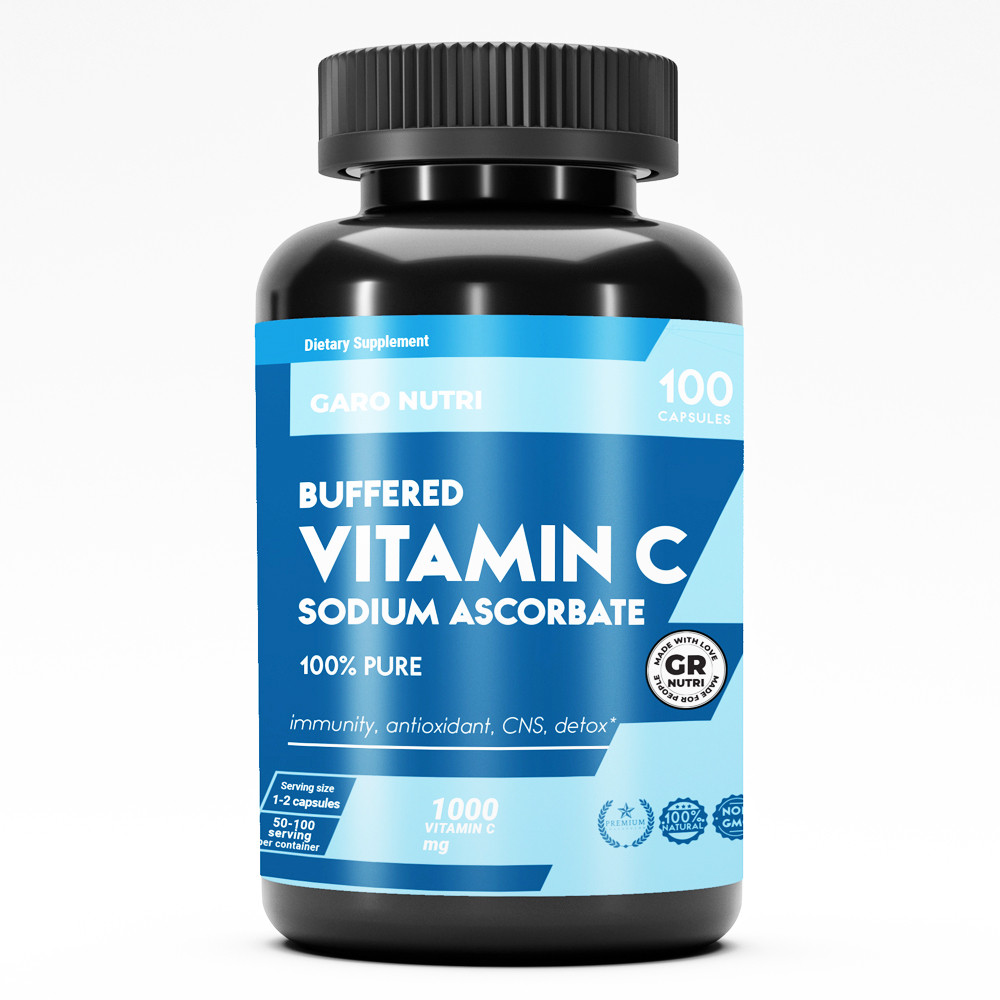 Вітамін C 1000 мг. буферизований аскорбат натрію (капсули) GARO Premium Nutri