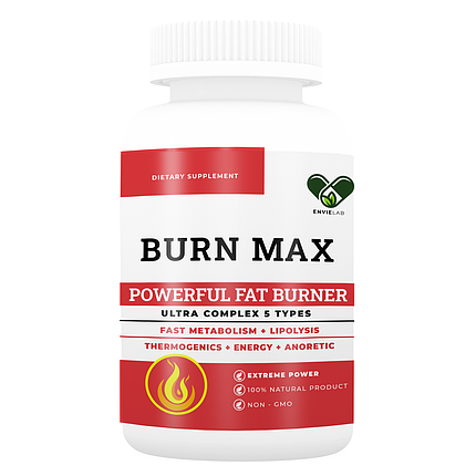 Потужний Жироспалювач BURN MAX Premium для швидкого зниження ваги (100 капсул) EN`VIE LAB, фото 1