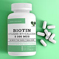 Биотин для волос 5000 мкг. PREMIUM с кальцием (Biotin 5000 mcg.) EN`VIE LAB 60 капсул