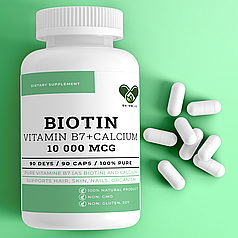 Біотин для волосся 10 000 мкг. PREMIUM з кальцієм (Biotin 10 000 mcg.) EN'VIE LAB 90 капсул