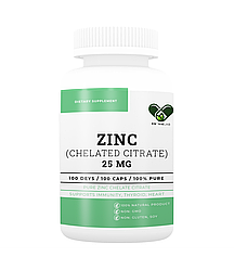 Zinc Zitrate Chelated 25 мг. Premium (100 капсул) Цинк Хелат Цитрат в капсулах / таблетках EN'VIE LAB