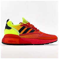 Чоловічі кросівки Adidas ZX 2K boost Solar Yellow Hi-res Red, червоні кросівки адідас зх 2к буст